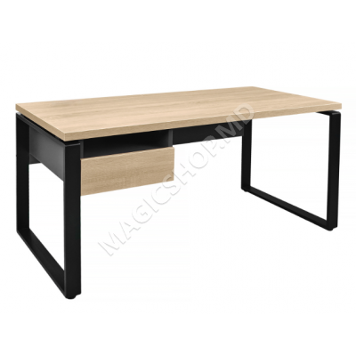 Masă Birou B-140 cu Sertar Sonoma/Black